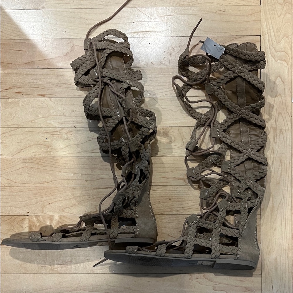 Mossimo Supply Co. Braided Knee-High Sandals - Brown